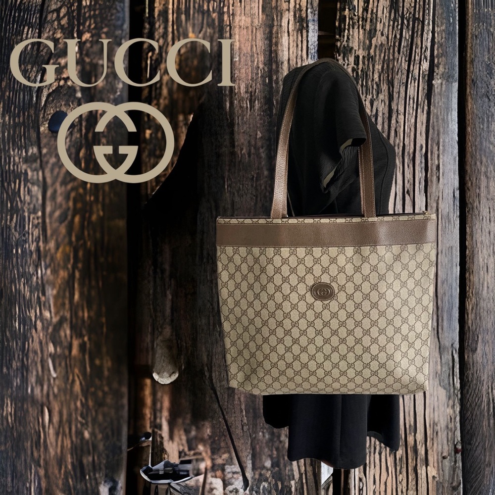 Gucci Classic Beige and Brown Tote